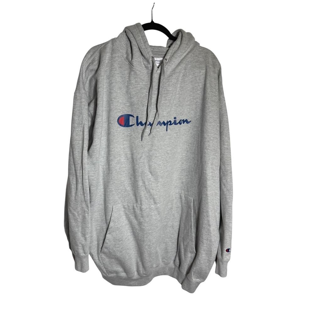 NWT Champion Hoodie Mens 4XL Tall Gray Pullover Logo Long Sleeve Sweatshirt